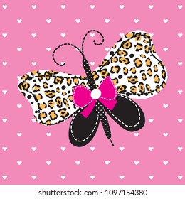 butterfly on heart background vector illustration, T-shirt graphics design