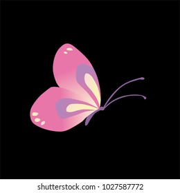 butterfly on a homogeneous background. Vector illustration