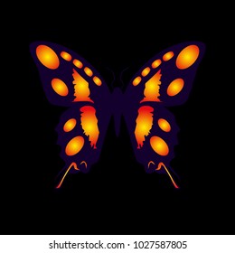 butterfly on a homogeneous background. Vector illustration