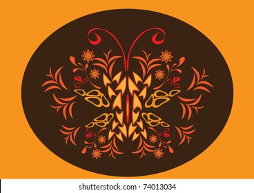 butterfly on isolated background. Illustration