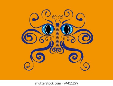 butterfly on isolated background. Illustration