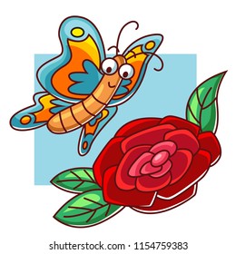 Butterfly On Rose