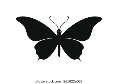 Butterfly on Silhouette Vector Design Elegant Butterfly Art