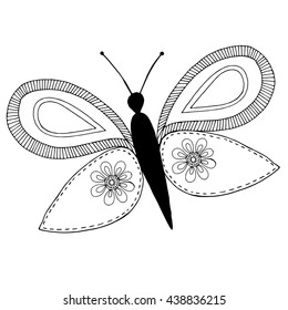 Butterfly on simple white background