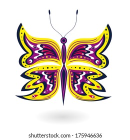 Butterfly on white background