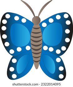 Butterfly on a white background, children's drawing.
