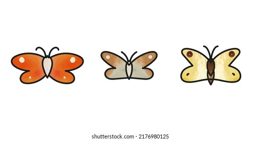butterfly on a white background set