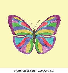 butterfly on white background. vector illustration.