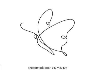 Butterfly One Continuous Line Drawing Element Stock Vector Royalty Free Shutterstock