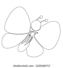 
Butterfly one continuous line drawing element isolated on a white background for a logo or decorative element. one line art