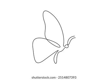 Butterfly in one continuous line drawing vector illustration