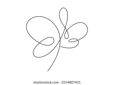 Butterfly in one continuous line drawing vector illustration