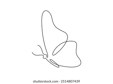 Butterfly in one continuous line drawing vector illustration