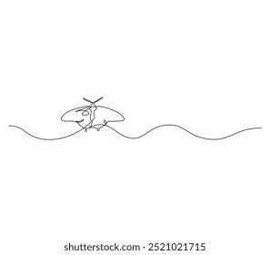 Butterfly in One continuous line drawing. Beautiful flying moth for wellbeing beauty logo and divider concept in simple linear style. 
