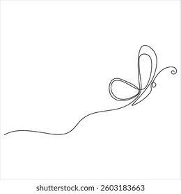 Butterfly in One continuous line drawing  vector illustration