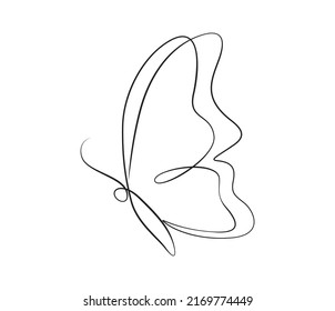 Butterfly one line art drawing illustration , black and white , printing file , logo.