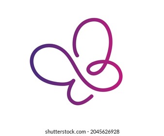 vector de arte de una línea de mariposa 