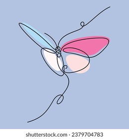 Butterfly one line kontinuierliche Kunst Vektordesign. Kann für Wandkunst, Druck, Cover-Design, Postergrafik, Karte, T-Shirt-Druck usw. verwendet werden