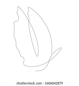 Butterfly one line drawing animal, vector illustration