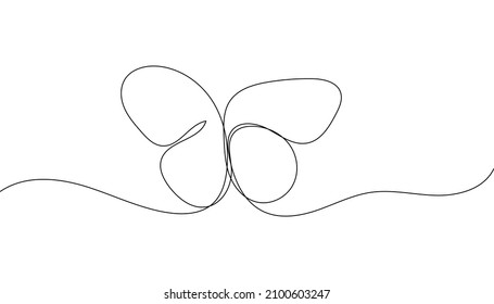 Butterfly. One line drawing art. Continuous line style