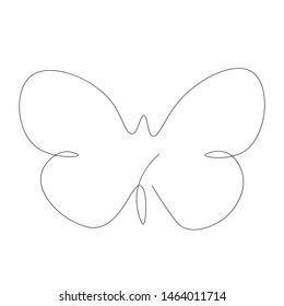 Butterfly one line drawing vector illustration