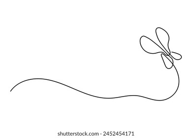 Butterfly in one solid line drawing. Cute minimalistic butterfly. Doodle vector illustration,