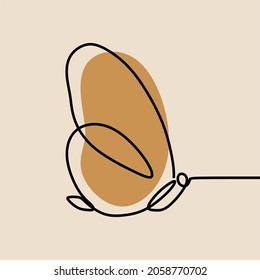 arte de línea continua en línea de mariposa