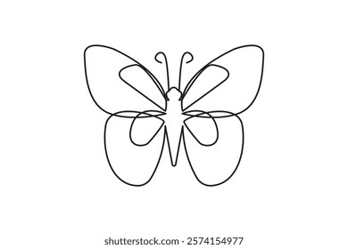 Butterfly online vector art isolated on white background