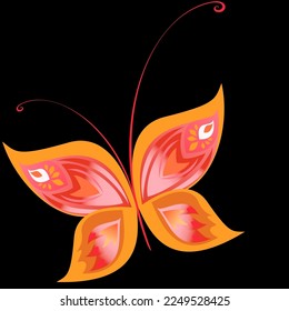 butterfly in orange and pink colors