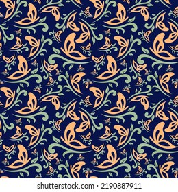butterfly organic nature seamless pattern, butterfly background