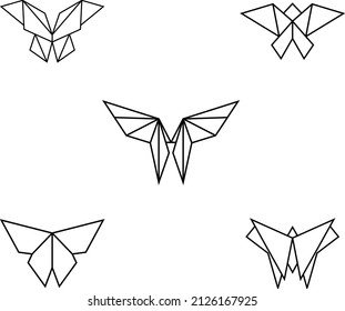 Imagen geométrica del origen de la mariposa, vector