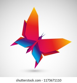 butterfly origami isolated vector