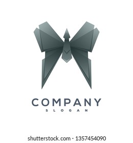 butterfly origami style logo vector