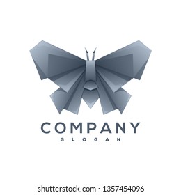 butterfly origami style logo vector