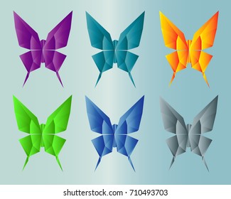 Butterfly Origami Vector set