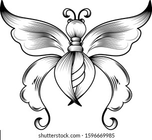 butterfly ornament. engraved element. vintage baroque victorian vector illustration. tattoo design, filigree