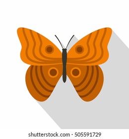Butterfly with ornament icon. Flat illustration of butterfly with ornament vector icon for web