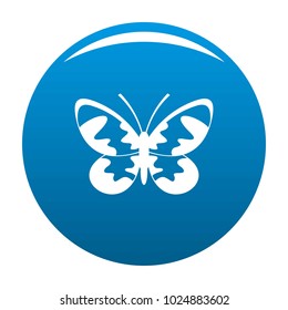 Butterfly with ornament icon vector blue circle isolated on white background 