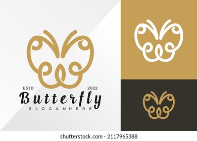 Butterfly Ornament Logo Design Vector illustration template