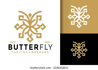 Butterfly Ornament Logo Design Vector Illustration Template