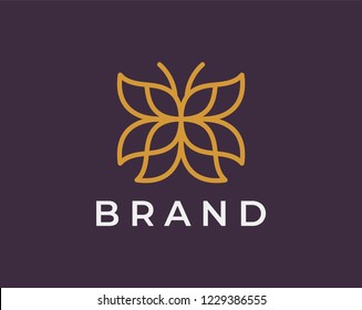 Butterfly ornament logo icon. Universal butterfly design.