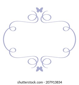 butterfly ornate frame empty