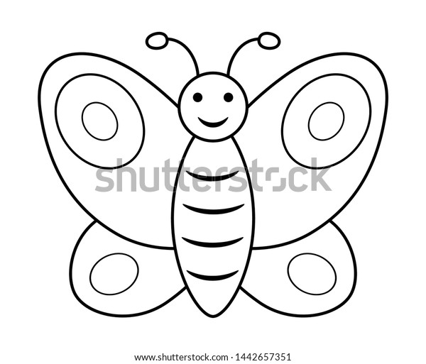 Download Butterfly Outline Clipart Coloring Book Page Stock Vector Royalty Free 1442657351