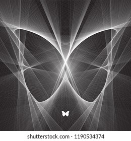 Butterfly Outline created in Thread Art technique, a combination of digital design and string algorithms.
