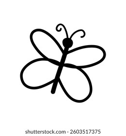 Butterfly outline design in black showcasing graceful wings and antennae
