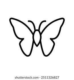 Butterfly outline icon. Insect simple line vector icon  color editable