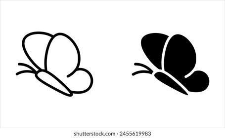 Butterfly outline icon set. linear style sign for mobile concept and web design. Insect simple on white background