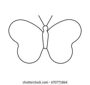 Butterfly outline icon. Vector illustration.