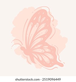 Butterfly outline with linear flat details collection
