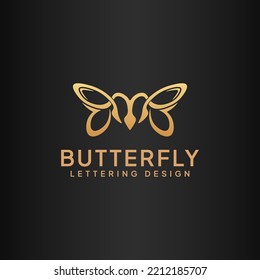 Butterfly Outline Logo Luxury Symbol